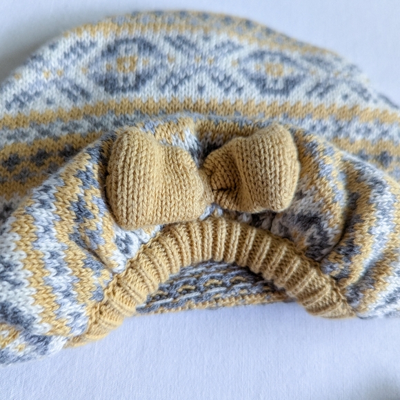 4/$15 Cynthia Rowley 6-9 month girl cable knit matching set tights dress hat - Picture 4 of 8